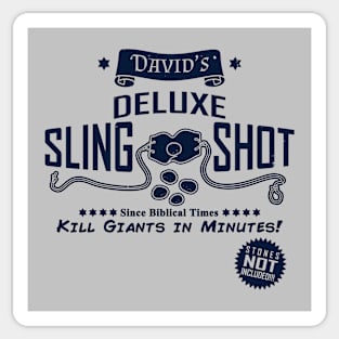 David's Slingshot Funny Bible Inspired David And Goliath Retro Vintage Poster Sticker